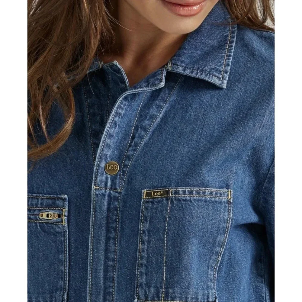 Lee Union Alls Jumpsuit Women's Size XS Coveralls Blue Denim One Piece NWT - Picture 4 of 10